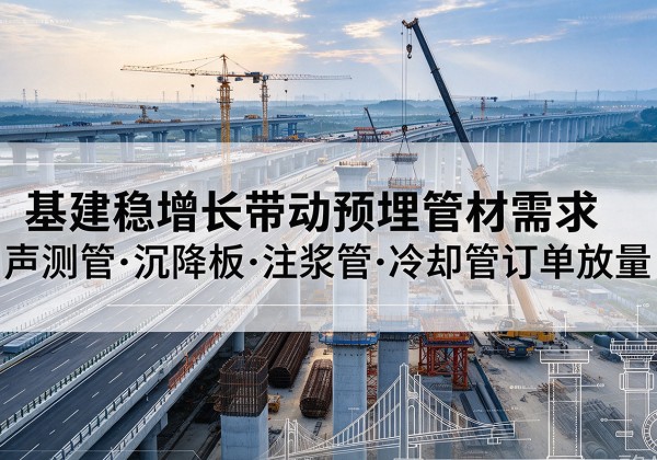 成华基建稳增长带动预埋监测管材需求，声测管、沉降板、注浆管订单持续放量